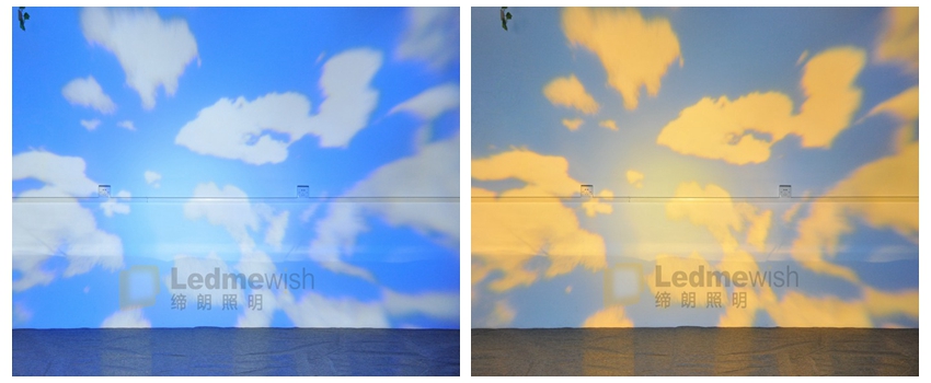 3.Blue sky and white cloud icloud 300: Blue sky and white cloud effect under wind, sky color temperature variable, wind speed adjustable, multi greyscale Cloud.