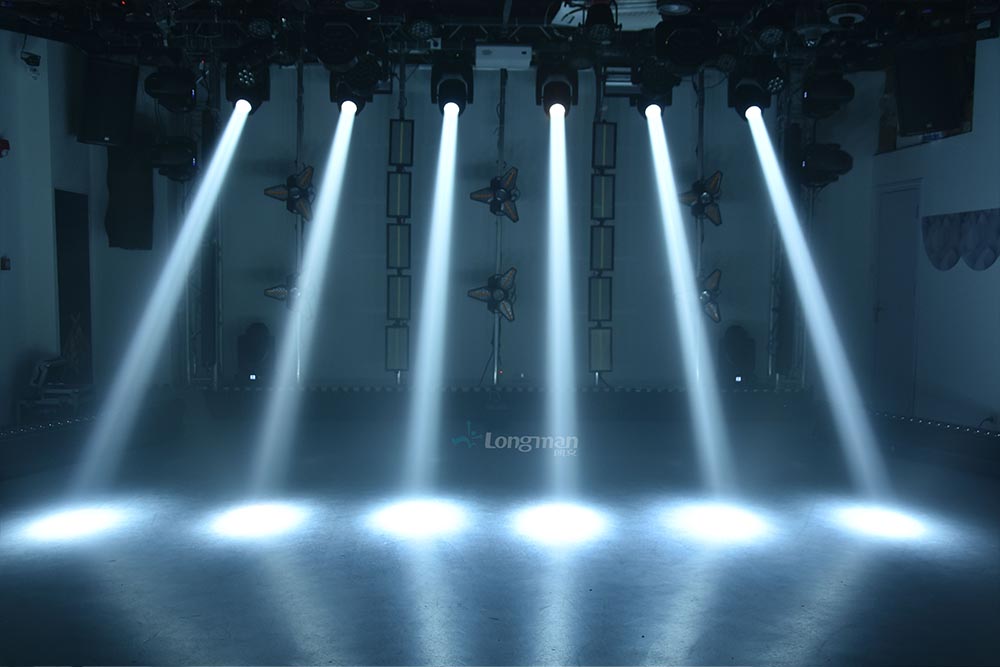 moving heads, pixel bar lights, par lights, laser lights, and profile lights.
