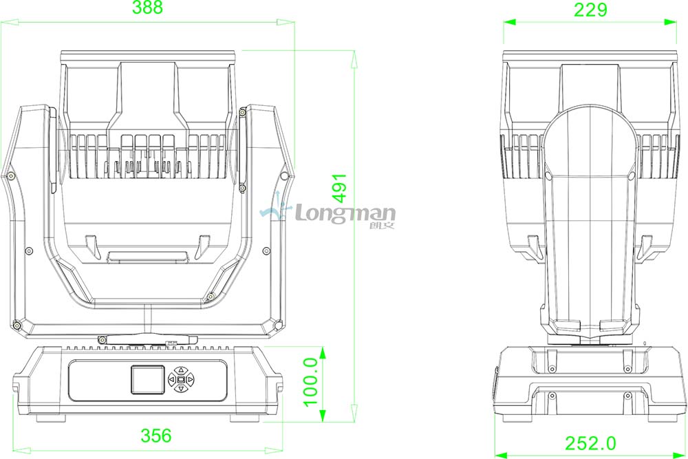 Zoom led moving head, moving zoom wash light, waterproof moving head zoom light